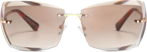 Miniatura 3 de AEVOGUE - Los lentes de sol para mujer, sin bordes, lentes de corte de diamante, de tamaño grande (AE0534)