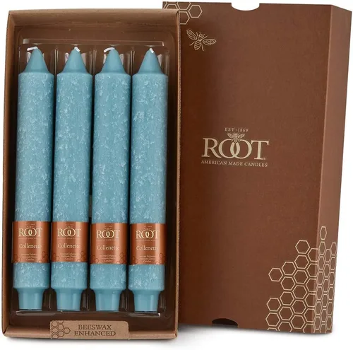 Miniatura 22 de Root Candles Juego de velas sin perfume de mezcla de cera de abeja de primera calidad, 9 pulgadas, azul Williamsburg, 12 unidades Williamsburg Azul