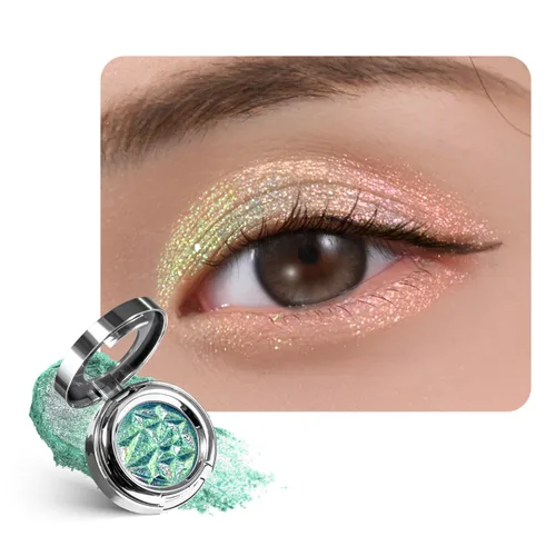 Miniatura 14 de CHARMACY Sombra de ojos multicromática con purpurina, sombra de ojos brillante con pigmentación intensa, sombra de ojos con acabado duocromático