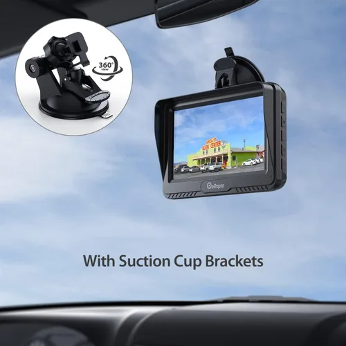 Miniatura 8 de eRapta Cámara de respaldo A43, kit de monitor de visión trasera HD 1080P de 4.3 pulgadas con impermeabilidad IP69, visión nocturna, líneas