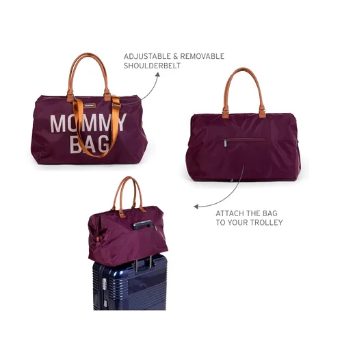 Miniatura 8 de Childhome Bolsa de pañales original para mamá, bolsa grande para viajes y hospital, imprescindible para el embarazo (berenjena)