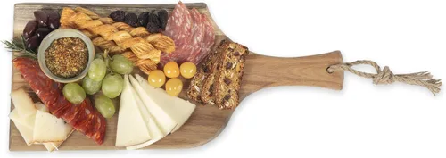 Miniatura 3 de PICNIC TIME Harry Potter Quidditch Artisan - Tabla de embutidos de acacia de 18 pulgadas, tablero de queso de borde vivo con lazo para colgar