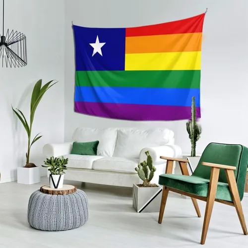 Miniatura 3 de LIFANGMI Bonnie Blue Pride Rainbow LGBT Flag Tapestry Wall Hanging 60x40 Inch Bedroom Living Room Dormitory Home Decoration Wall Tapestry