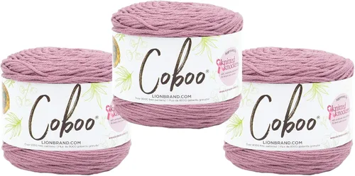 Miniatura 52 de Lion Brand Yarn Coboo, hilo suave para tejer, hacer ganchillo y manualidades, Vanilla Blossom, paquete de 3 Flor de vainilla
