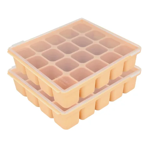 Miniatura 18 de Bandeja de silicona para congelador, cubos de almacenamiento de comida para bebé con tapa a clip, congelar comida para bebé, sopas, purés, hielo