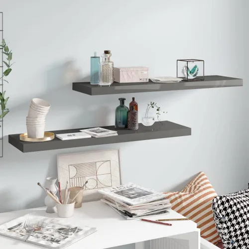 Miniatura 153 de Estantes flotantes de pared, juego de 4 estantes decorativos para montar en la pared, estante colgante con soportes invisibles para decoración