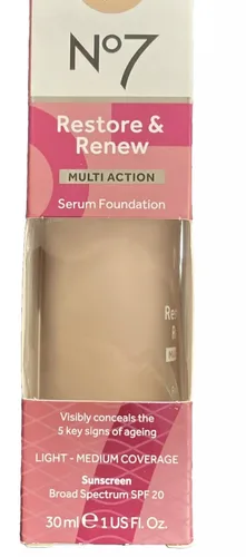 Miniatura 5 de No7 Restore & Renew Base de Suero de Acción Múltiple - Porcelana - Base Líquida de Maquillaje con Vitamina C, Vitamina E y Colágeno para el Rostro