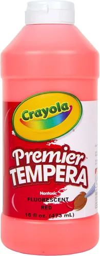 Crayola Pintura fluorescente Botella de plástico de 16 onzas, color rojo Rojo fluorescente