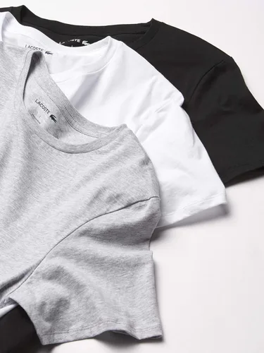 Miniatura 3 de Lacoste Essentials - Camisetas para hombre 3 unidades 100 algodón ajuste regular