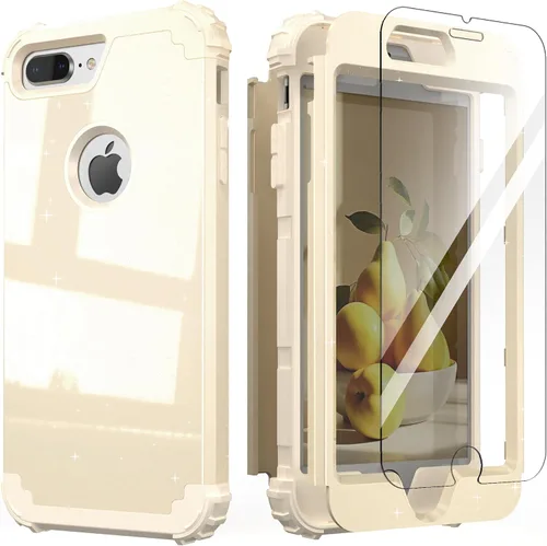 Miniatura 10 de IDweel Funda para iPhone 8 Plus, para iPhone 7 Plus con Protector de Pantalla, 3 en 1 Híbrida Resistente a Golpes de Servicio Pesado, Cubierta Dura