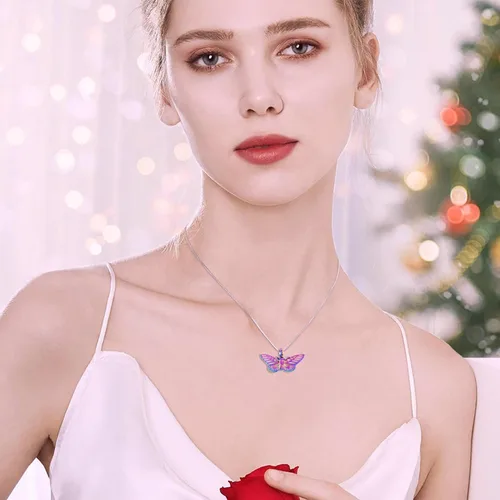 Miniatura 61 de Minicremation Joyas de cremación para cenizas – Collar conmemorativo de mariposa con colgante de urna para cenizas de seres queridos