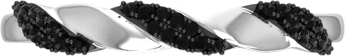 Miniatura 3 de Anillo de boda de diamante negro de 0.08 quilates en plata de ley 925 o oro amarillo de 18 quilates sobre plata de ley