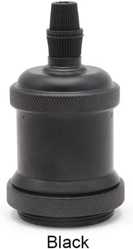 Miniatura 3 de Icole Lámpara colgante vintage, estilo industrial retro moderno E26 E27 soporte de lámpara cromado negro, rosa de techo negro, cable flexible
