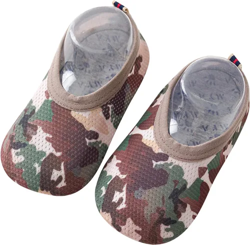 Miniatura 5 de Pantuflas de animales de peluche iluminados, zapatos descalzos antideslizantes de camuflaje para niños, calcetines para niños, zapatos de 1 a 5 años