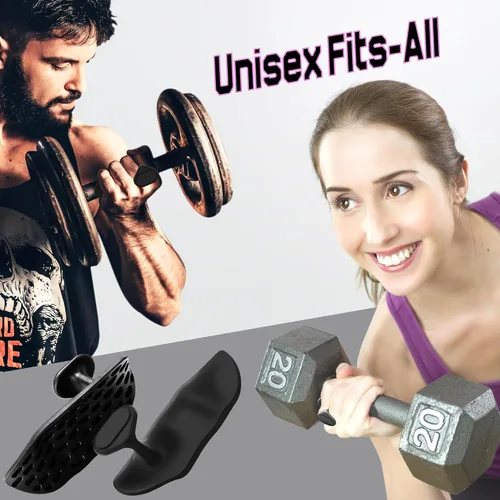 Miniatura 6 de Puños para levantamiento de pesas, guantes de entrenamiento ergonómicos para mujeres y hombres, agarres de goma para gimnasio sin dedos, agarres