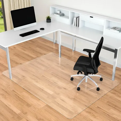 Miniatura 13 de Tapete para silla para suelos duros, 48" x 30", tapete de oficina para sillas con ruedas, tapete de plástico transparente para silla de escritorio