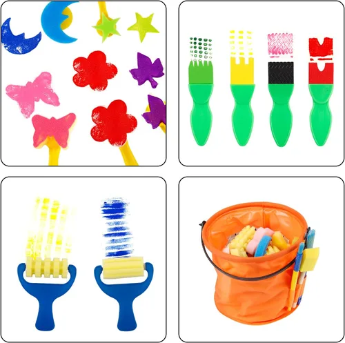 Miniatura 4 de Kit de Pintura de Dedos Lavable ABEIER para Niños Pequeños, 12 Colores con Herramientas de Pintura, Pintura Segura no Tóxica, Pintura Segura
