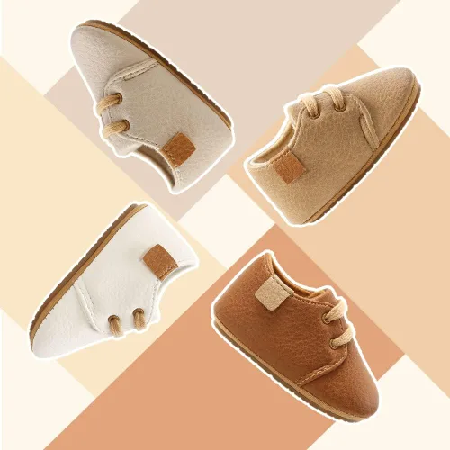 Miniatura 4 de Meckior - Tenis tipo botín para niños y niñas pequeños de 1 a 3 años con suela suave antideslizante de cuero sintético. Mocasines para bebés recién
