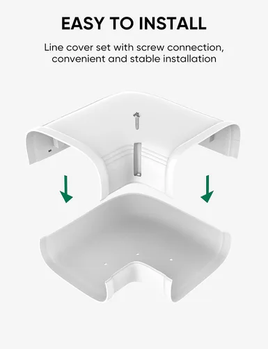 Miniatura 4 de 4 "línea de codo plano conjunto piezas PVC accesorio para decorativo para mini división sin conductos, CA central y bombas de calor