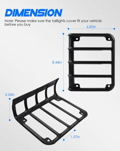 Miniatura 2 de Fundas de luz trasera JK para Jeep Wrangler, Wrangler trasero protector de luz trasera de metal JK compatible con Jeep Wrangler JK y JKU 2007-2018