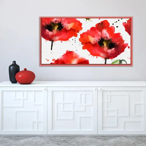 Miniatura 3 de PIXY CANVAS Paquete económico de lienzo estirado de 12 x 14 pulgadas de profundidad y marco flotante para tus pinturas, obras de arte, arte de Rojo
