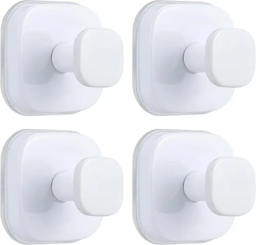 Miniatura 14 de Ganchos de ventosa para ducha - Ganchos reutilizables para baño para toallas, batas y lofa - Montaje sin taladro en cocina, paredes, metal, vidrio