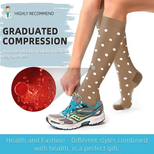Miniatura 5 de FuelMeFoot Calcetines de compresión para hombres y mujeres de 20-30 mmHg-Calcetines de apoyo graduados para enfermeras de fútbol y correr