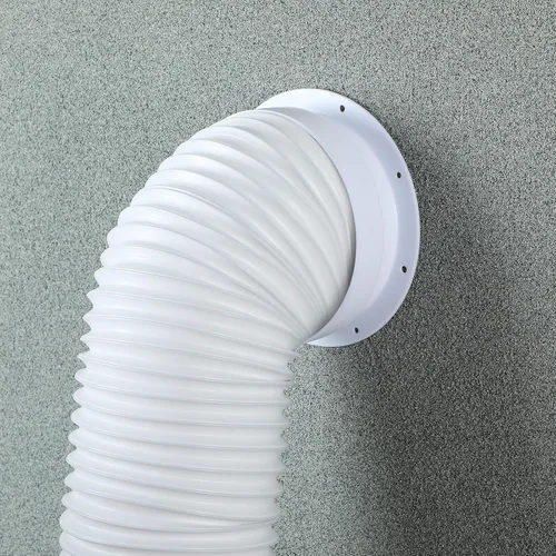 Miniatura 7 de 1 juego de conectores de montaje en pared de doble tamaño blanco para manguera de escape de CA portátil acoplador de manguera de escape