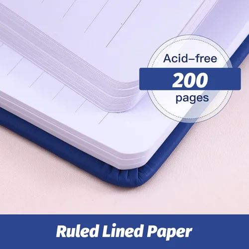 Miniatura 3 de SUIN Cuadernos de diario de tapa dura, cuadernos rayados A5 para escribir 200 páginas, 8.2 x 5.5 pulgadas, cuadernos clásicos rayados para Azul