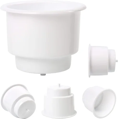 Miniatura 4 de Amarine Made 4pcs sostenedor de plástico marino para bebidas con inserto de drenaje, color blanco