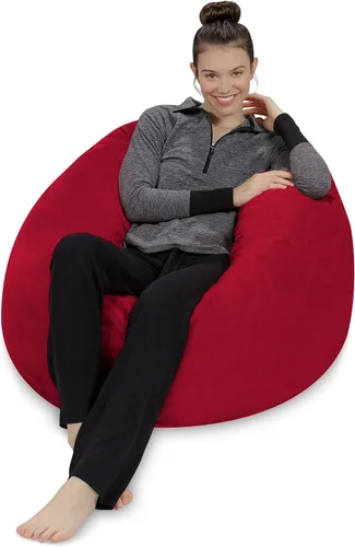 Miniatura 3 de Sofa Sack Silla Puf - Felpa, Ultra Suave - Silla Puf de Espuma Viscoelástica con Funda de Microgamuza - Muebles y Accesorios Rellenos de Espuma
