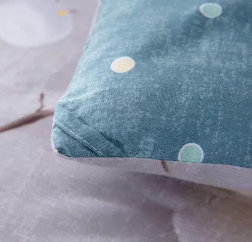 Miniatura 7 de SLEEPBELLA Edredón Tamaño Twin, Algodón de 600 Hilos Rama Gris con Patrón de Lunares Amarillo Turquesa Verde Juego de Edredón Reversible, Juego