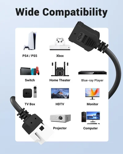 Miniatura 6 de VCE Paquete de 5 conectores HDMI Keystone, hembra a hembra, cable HDMI Pigtail 4K HDMI2.0 acoplador Keystone para placa de pared Keystone, TV