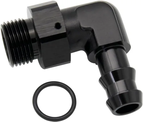 Miniatura 20 de Aluminio -4 AN ORB macho a 1/4 "(6.35mm) Barb Push On Manguera Adaptador Negro