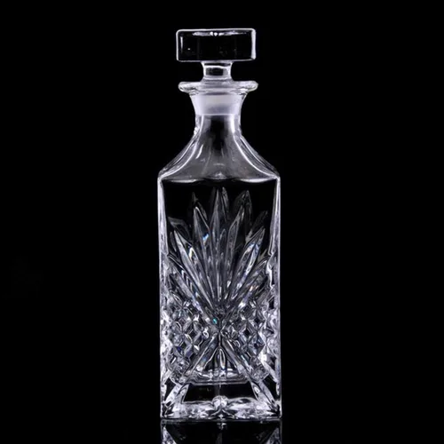 Miniatura 6 de Decantador de vidrio con tapón geométrico hermético, decantador de whisky para vino, bourbon, brandy, licor, jugo, agua, enjuague bucal, vidrio