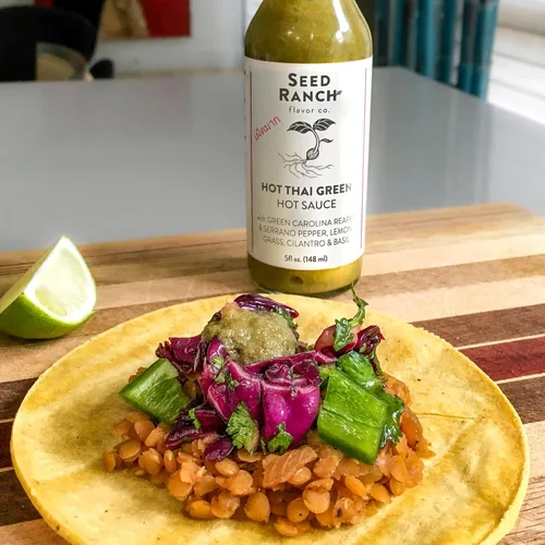 Miniatura 4 de Seed Ranch - Salsa tailandesa caliente, paquete de 3 – picante – Pimienta verde Carolina Reaper, salsa picante gourmet orgánica – Vegana, sin OMG