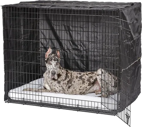 Miniatura 7 de MidWest Homes for Pets - Funda XXL para jaula de perro, cubierta de perrera de poliéster negro para privacidad, apta para la mayoría de jaulas