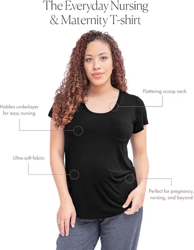 Miniatura 3 de Kindred Bravely Camiseta de maternidad y lactancia diaria Camiseta de lactancia de doble capa