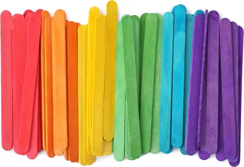 Miniatura 8 de Mr. Pen - Palitos de paletas de colores, palitos de madera de colores arcoíris para manualidades, paquete de 200, 4.5 pulgadas