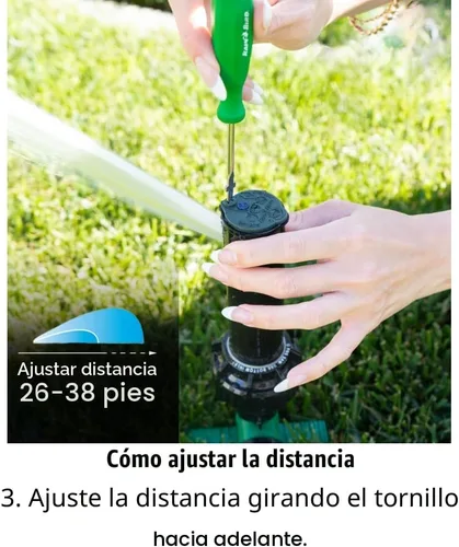 Miniatura 7 de Rain Bird 42SASPG 42SA - Rociador de accionamiento por engranajes para césped y jardín en espiga verde resistente, patrón ajustable de 40° a 360°