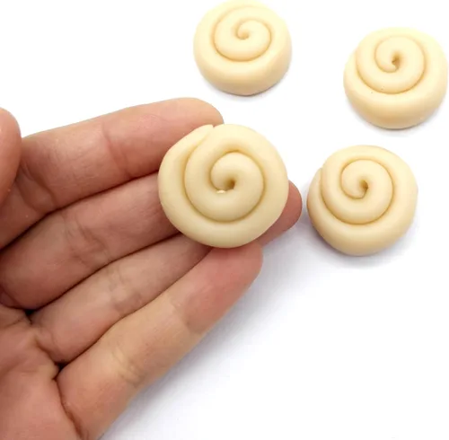 Miniatura 7 de Molde de rollo de canela - 1 pulgada de diámetro - Mini rollos de canela 4 cavidades Moldes de cera para derretir molde de bollo de canela Moldes