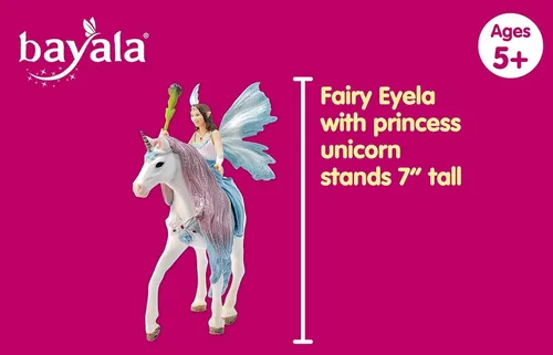 Miniatura 8 de Schleich Bayala - Figura de hada Eyela de 3 piezas con figura de unicornio de princesa, figura de hadas de fantasía con varita mágica, juguete