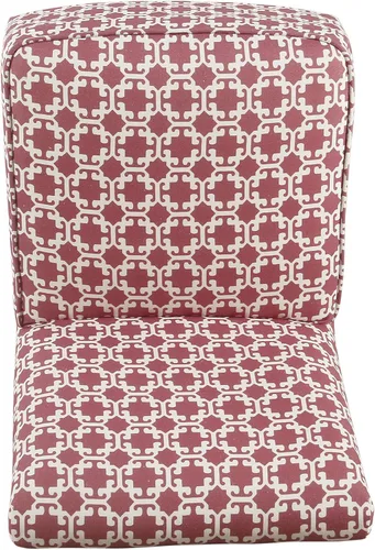 Miniatura 5 de HomePop Silla deslizadora sin brazos moderna juvenil, celosía rosa y blanca