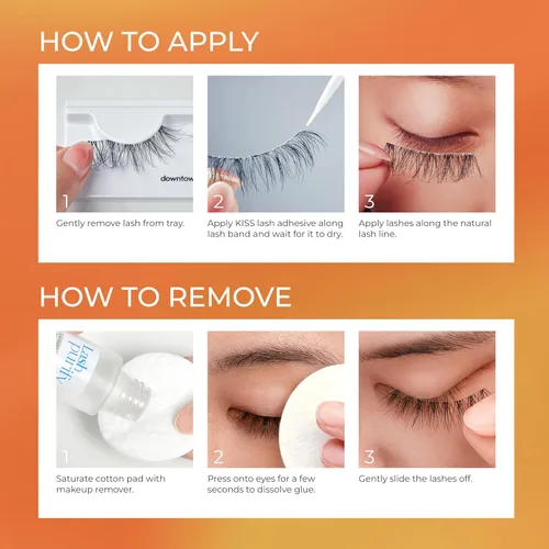 Miniatura 2 de KISS My Lash But Bolder, pestañas postizas, 'Slim Thicc', 0.63 pulgadas, incluye 1 par, fácil de aplicar, racimos de pestañas reutilizables