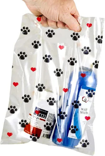 Miniatura 9 de 100 bolsas con estampado temático de mascotas, estampado de perro/gato/hilo, MSP1002, bolsas de plástico transparente para dispersos, bolsa
