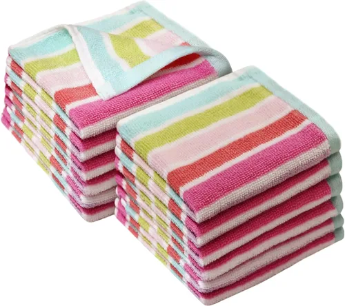 Miniatura 10 de ORIGINAL KIDS Juego de 6 toallas – Bath Time Sugar & Spice – 2 toallas, 2 toallas de mano y 2 paños – 100% algodón jacquard suave absorbente toalla