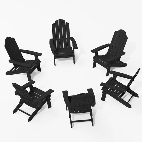 Miniatura 25 de MXIMU Folding Adirondack Chair for Outdoor: Easy Assembly and Comfortable Adirondack Chairs - Foldable Composite Fire Pit Chairs - All Weather