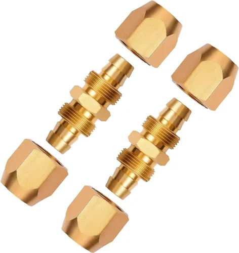 Soild Brass HPT - Kit de reparación de empalmador de manguera reutilizable de latón para manguera de identificación de 1/4 pulgadas