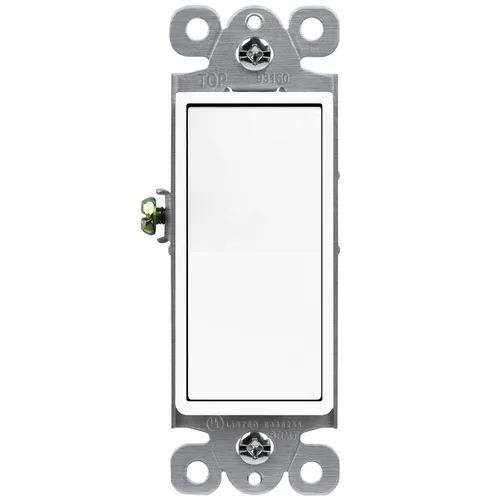 Miniatura 18 de ENERLITES Interruptor de luz de paleta decorativa de 3 vías, acabado brillante, un solo polo o tres vías, 3 cables, tornillo de puesta a tierra