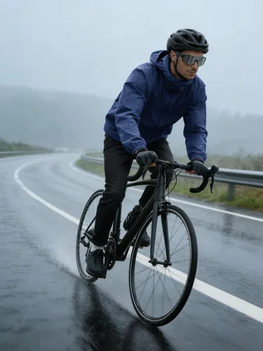 Miniatura 3 de Chaqueta impermeable para hombre, rompevientos, impermeable, para ciclismo, correr, senderismo, con capucha, ligera, plegable